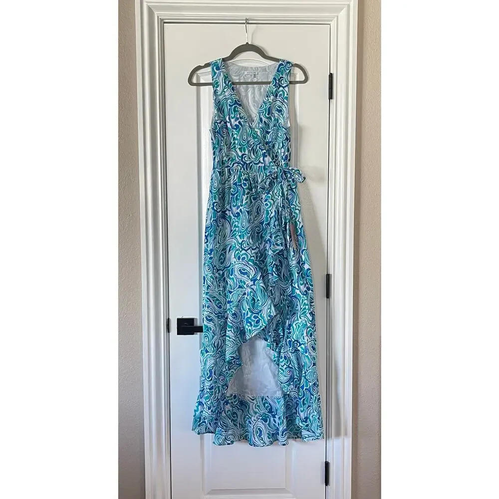 NWT Venus Ruffle High-Low Wrap Dress Size 6